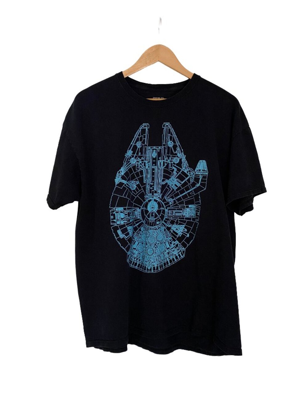 Star Wars - Millennium Falcon Blueprint Black Graphic T-Shirt - Size XL
